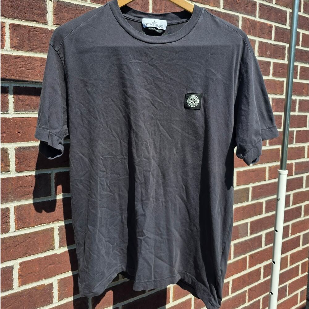 Stone Island XO Barney's New York Patch Charcoal T-Shirt